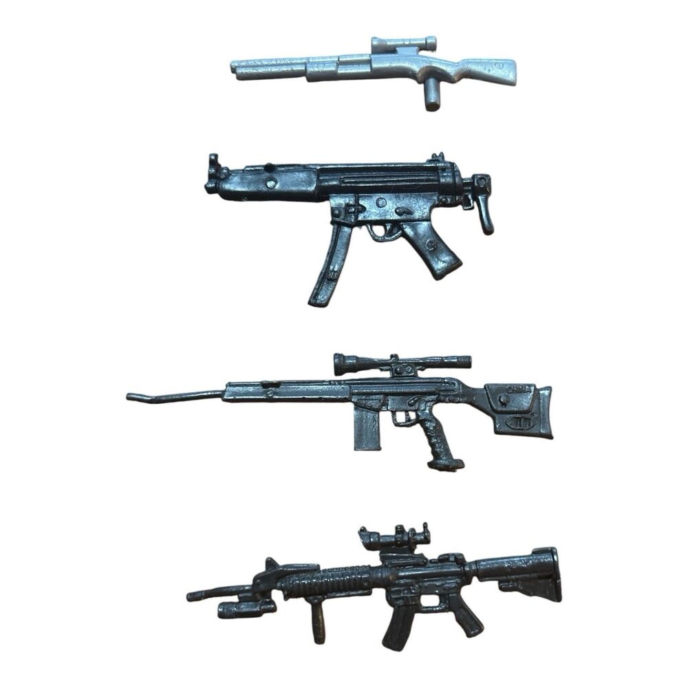Action Figure Rifles Weapons Lot Of 4 Toy Figures Accessories